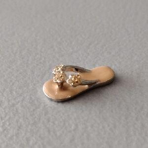 Silver and Tan Sandal Charms